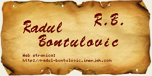 Radul Bontulović vizit kartica
